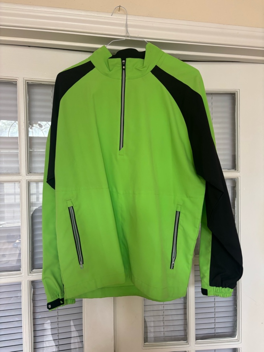FootJoy Men's Lime Green and Black Quarter-Zip Jacket